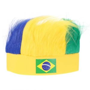 Healvian Bonnet de Postiche &Eacute;lastique Respirant pour Cosplay Football Filet &agrave; Cheveux L&eacute;ger et Extensible pour Soir&eacute;es &agrave; Th&egrave;me Accessoire D&eacute;guisement Fan de Foot Br&eacute;sil (Pxinyao, neuf)