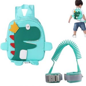 Sac a Dos Harnais de S&eacute;curit&eacute; anti Perte Enfant Tout-Petit Sac &agrave; dos Anti-Perdu Sac dinosaure pour tout-petits pour les Enfants de 1 &agrave; 4 Ans Sac la Sangle Caricature Anti - Perdu Les R&ecirc;nes (CYAN-Dirict, neuf)