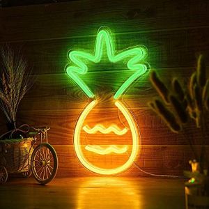 Enseignes au N&eacute;on L'ananas en Forme de LED N&eacute;on Festival Lampe LED N&eacute;on Lumi&egrave;res USB D&eacute;coration Murale pour Murale Decoratif, Chambre D&eacute;co, F&ecirc;te de Mariage et Bar (Home Department Shop, neuf)