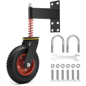 W B D WEIBIDA 200 mm Roues de Portail Lourd avec Ressorts Amortisseurs, Roues en Caoutchouc pour Portail, Capacité de 250 kg, Roues Pivotantes à 360° pour Portes en Bois et en Métal, Clôtures, Noire (WHEELBIRD, neuf)