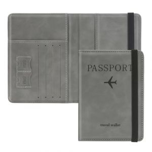 ILIYAH Protege Passeport Francais Pochette Passeport Voyage Technologie RFID &eacute;tui Passeport &eacute;tui Carte Bancaire L&eacute;ger et Portable(Gris) (Iliyah, neuf)