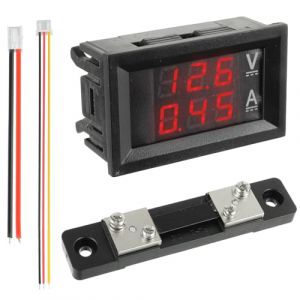 JAMHER 50A DC 0-100 V LED Amp&egrave;rem&egrave;tre Num&eacute;rique Voltm&egrave;tre, D&eacute;tecteur Rouge Tension Panneau pour Amp&eacute;m&egrave;tre Voltm&egrave;tre Gauge Panneau (JAMHER, neuf)