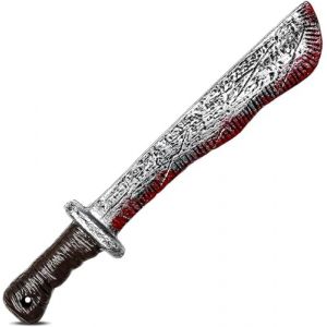 JSRHEEM Armes d'halloween, Faux de la Mort pour Halloween, Machette d'halloween, pour Carnaval et Halloween, &Eacute;p&eacute;e, Dague, Accessoires de Costume de Tueur en S&eacute;rie (Machette) (LETUO, neuf)