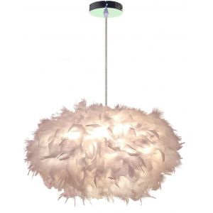 PETITES ECREVISSES Suspension Plume Luminaire Blanche Moderne Lustre Abat-Jour 45cm pour les Salons Chambres des Enfants (DOO2U, neuf)