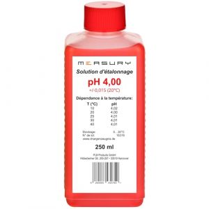 Measury Solution d'étalonnage pH 4.00 (250 ml) – Solution tampon pH, solution d'étalonnage, liquide de calibrage, liquide de calibrage (Measury, neuf)