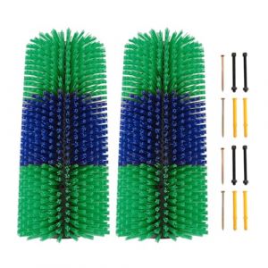 Brosse à gratter du bétail Brosse de toilettage de massage du corps complet universel durable pour les caractéristiques de cheval Ferme de moutons en plastique 17,13 pouces 2pcs (Vert) (xjinwalo, neuf)