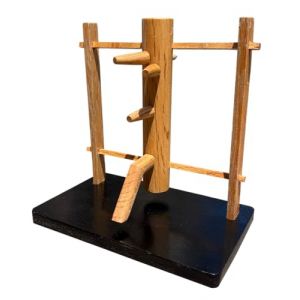 TAO MARTIAL Mini Mannequin de Bois Wing Chun, Mook Jong Traditionnel, Base Noire, Mod&egrave;le D&eacute;coratif (La boutique 180ppm, neuf)
