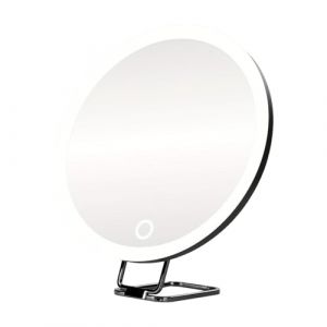 siduytin Maquillage &eacute;clair&eacute; pour les d&eacute;tails avec poign&eacute;e pliable Petit miroir grossissant de routine Petit miroir grossissant et de retouches &agrave; emporter, Noir-20X, 6 pouces (quoality, neuf)
