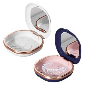 2 Pi&egrave;ces Boite Appareil Dentaire Bo&icirc;te Gouttiere Dentier Boite Aligneur Bo&icirc;te de Rangement pour Proth&egrave;ses Boite Goutiere Dent Portable Etui pour Dentaires Facile &agrave; Nettoyer, Etui pour Dentier (WANGLIWEI STORE, neuf)