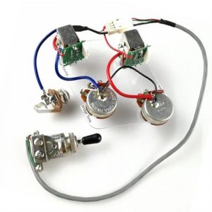 kit de c&acirc;blage de guitare 1 Ensemble De C&acirc;blage De Micro De Guitare &Eacute;lectrique LP/SG Avec Potentiom&egrave;tres &Agrave; Interrupteur Push-pull Sans Soudure(With black) (an_he, neuf)