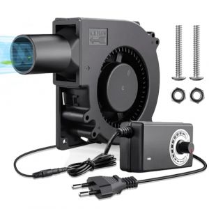 Ventilateur radial 12 V, AC 220 V, turbines EC 240 V Turbo avec contrôleur pour appareils ménagers, ventilateur turbine (120 x 32 mm (avec tuyau) (Peelanmall-FR, neuf)