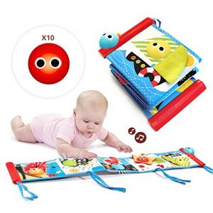 Yookidoo- First Soft Cloth Baby Book Premier Livre mélodie et lumières, YO40202, Rouge, Mediano (Magic Toys Italia, neuf)