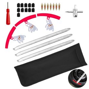 VINEST 3 Pièces Demonte Pneu Moto 30 cm, Demonte Pneu Voiture en Acier, Demonte Pneu Trottinette avec 3 Kit D'outils de Protection Jantes Voiture, Démonte Pneu Moto pour Vélos, Scooters (Yieng, neuf)