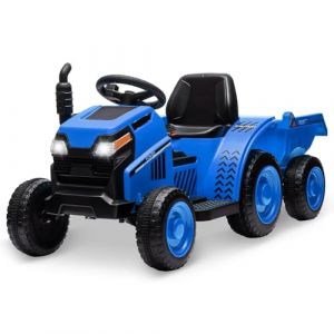 Tracteur Electrique Enfant 6V, avec Remorque Amovible, 2 en 1 Voiture &eacute;lectrique pour Enfants avec Musique,Lumi&egrave;res LED et Klaxon, Capacit&eacute; de 30 kg, pour Plus De 3 Ans (HazhiJie, neuf)