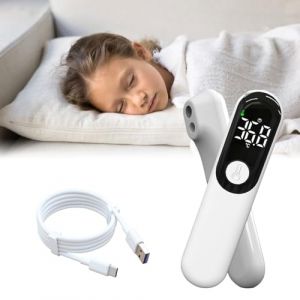 Thermomètre Frontal Sans Contact Adulte et Bébé Thermometre Bebe Rechargeable USB Thermometre Infrarouge Thermomètre Digital Précis et Rapide (LEdoudouLE, neuf)
