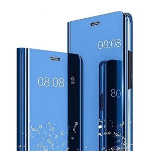 WBWONE Miroir Coque pour Huawei Honor Magic 7 Lite / Magic7 Lite, Clear Smart View Étui à Rabat Cover, Flip Housse Translucide Standing Support Miroir Antichoc Protection Case. Bleu (Welldan, neuf)