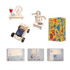 Jouets en Bois &eacute;ducatifs STEM &ndash; Kits de Construction &agrave; Assembler pour Enfants d&egrave;s 6 Ans, Voiture Solaire, G&eacute;n&eacute;rateur &agrave; Manivelle et Pompe &agrave; Eau Manuelle, Mod&egrave;le DIY avec Moteur (Melon Decor, neuf)
