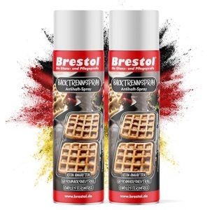 BRESTOL&reg; Lot de 2 sprays de d&eacute;moulage pour p&acirc;tisserie, 200 ml, v&eacute;g&eacute;talien, polyvalent et parfait pour les p&acirc;tisseries de vacances. Spray anti-adh&eacute;sif pour g&acirc;teaux, biscuits, utilisation multifonction (Brestol GmbH, neuf)