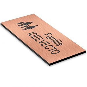 Plaque boite aux lettres personnalisable format FAMILIAL aspect CUIVRE BROSS&Eacute; dimension 80 x 35 mm diff&eacute;rents coloris - Plastique PVC Acrylique - r&eacute;sistant aux intemp&eacute;ries et aux UV - autocollante adh (Ideevecto, neuf)