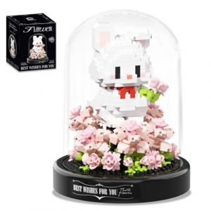 PyrrlicToy Saint Valentin Rose Blocs,Mini Bunny Block Set avec Housse Anti-Poussi&egrave;re-Lapin Romantique Livraison de Fleurs pour Anniversaire et Cadeau de Saint Valentin-692Pcs (guangxishuogulvsenongyeyouxianzerengongsi, neuf)