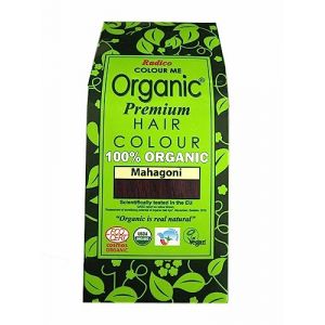 Radico Colour Me - Coloration v&eacute;g&eacute;tale biologique - Acajou - &Agrave; base d'herbes ayurv&eacute;diques - Sans ammoniac ni peroxyde d'hydrog&egrave;ne - Convient &eacute;galement pour les cheveux gris - 100 g (ORGANIChaarverf, neuf)