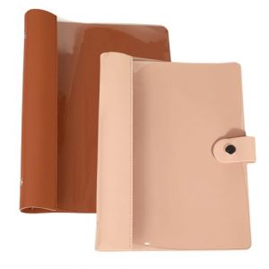 Gsrhzd Classeur A5 6 Anneaux, 2 Pièces Agenda Classeur Budget A5 (Papier intérieur Non Inclus), pour les Voyages, lÉcole et le Travail(Marron, Rose) (Yudiejo, neuf)