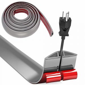 Cache Cable Sol, Petit Canal de Câble Flexible, 5M x 3cm Protege Cable Sol, Goulotte Passe Cable Sol Silicone, Cache Fil Électrique Sol Auto-Adhésif pour Tous Les Câbles(Gris) (HengRongSh-EU, neuf)