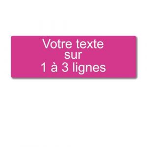 Plaque grav&eacute;e personnalis&eacute;e 1 &agrave; 3 lignes 30x10cm autocollante Rose (my-goodprice, neuf)