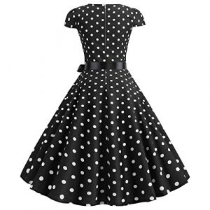 G&eacute;n&eacute;rique Femmes Robe Annee 50 60 40 Vintage Pin Up Retro &eacute;L&eacute;Gante Mariage Cocktail Soir&eacute;E F&ecirc;Te C&eacute;R&eacute;Monie D&eacute;Contract&eacute;E Fronc&eacute; &agrave; Volants Robe Rockabilly Femme Pin Up (qiaoxiahe, neuf)