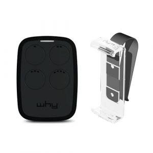 1Control Why, Télécommande Universelle, 4 Boutons + Clip Pare-Soleil, Ouvre Les portails et Les Portes de Garage, Copie 750 télécommandes à Code déroulant, Contrôle jusqu'à 4 entrées, Noir (1ControlSRL, neuf)