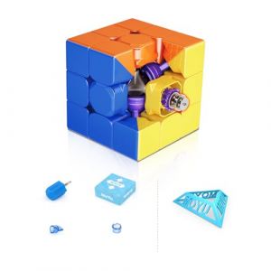 Moyu Super RS3M 3x3 Magic Cube, Professional 3x3 Puzzle Cube Stickerless Magnetic Master Cube Maglev Cube Gift for Speed Cuber(Maglev Version) (MoYu FR, neuf)