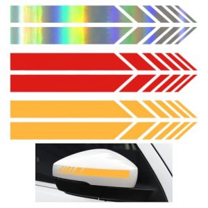 Autocollants Stickers Rétroviseur de Voiture, 3 paires Autocollants Stickers Rétroviseur de Voiture avec Rayures, Rétroviseur Autocollant de Voiture Bande Réfléchissante (CHANGWEI UKSTORE, neuf)
