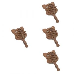 Peigne, 4 pi&egrave;ces peigne en bois de santal outils de massage peignes &agrave; cheveux peigne &agrave; dents larges peigne &agrave; cheveux en bois outil de massage capillaire pratique peigne en bois robuste peigne non stat (ZGHKJDP, neuf)