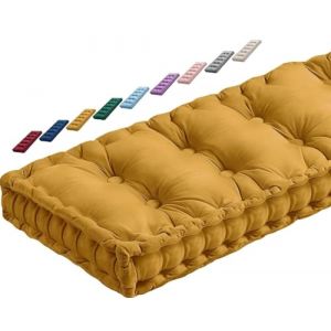 JORTUIO Coussin de Banc Interieur 1 2 3 ou 4 Places, Coussin de Si&egrave;ge de Banc 120x40/100x40/140x40/80x40cm Coussin d'assise pour Banc 10cm d'&eacute;paisseur Mobilier Coussin De Sol(Jaune,100x40x10cm) (Danansentt Shop, neuf)