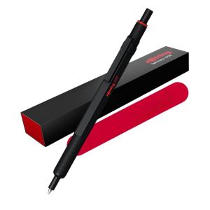 rOtring 600 stylos gel et &eacute;tui en velours | 0,55 mm | Encre noire | Corps en m&eacute;tal noir | Poign&eacute;e molet&eacute;e antid&eacute;rapante et corps hexagonal | Rechargeable (Famica FR, neuf)
