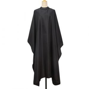 Cape Coiffeur Tissu de coupe de cheveux en Silicone, boucle cach&eacute;e, imperm&eacute;able, Cape noire de barbier, manteau de coiffure, fournitures de robe de coiffure(Black) (xidashangdian, neuf)