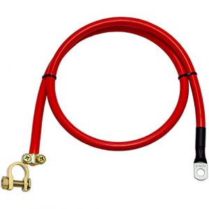 Lumonic Câble de Batterie 2m Câble de Masse avec Section de 50mm² Rouge - Câble d'alimentation Automobile avec cosse Tubulaire M8 + borne - Câble cuivre isolé certifié DIN (IT-Tronics GmbH, neuf)