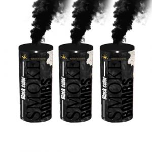 ZENDA CLUB® Lot de 3 Fumigènes à Main ± 60 Secondes Noir – Déclenchement à Mèche – Fumigènes Colorés à Tenir en Main – Catégorie F1 (ZENDACLUB, neuf)