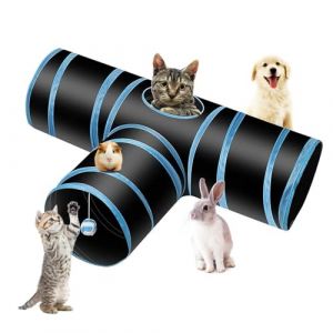Tunnel pour Chat,Tube de Tunnel Pliable,3 Voie Jouet Tunnel pour Chat,Tunnel de Jeu de Chat,Jouet Tunnel d'Activité Animale,Tunnel de Jeu pour Chat,Tunnel pour Lapin,Jouet en Forme de Tunnel Pliable (RONG LII, neuf)