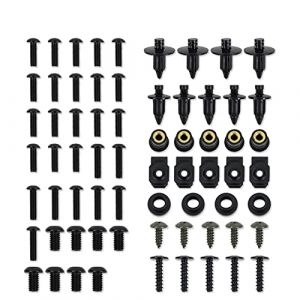 BPILOT Vis de carrosserie pour Y-AMAHA Tmax 500 Tmax500 XP500 2001-2011 2002 2003 2004 2005 2006 2007 2008 2009 2010 Kit Complet De Boulons De Carénage Clips Écrou en Acier Inoxydable (Color : Nero) (dengzhoushizitianriyongbaihuoshanghang, neuf)