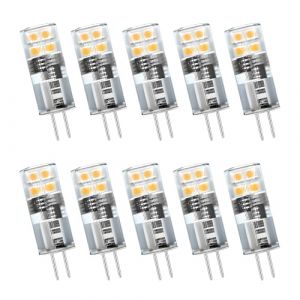 Noobibaba Ampoule LED G4 12V, Ampoules LED pour &Eacute;clairage de Paysage T3 2W Blanc Chaud, &Eacute;quivalente &agrave; 20W Halog&egrave;ne, 2700K 230lm pour &Eacute;clairage Ext&eacute;rieur de Terrasse et de Chemin, 10 Pi&egrave;ces (Noobibaba FR, neuf)