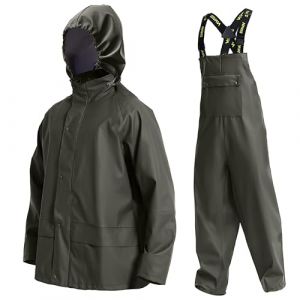Navis Marine Combinaison de Pluie Homme Imperm&eacute;able - Veste et Pantalon avec Capuche, pour travail, p&ecirc;che, chasse et activit&eacute;s ext&eacute;rieures WS-003(Vert, XL) (Navis Marine, neuf)