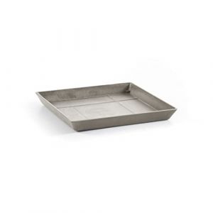 ECOPOTS Soucoupe pour pot de fleurs Rotterdam Marron/gris (taupe) – 25 x 25 m – Soucoupe pour pot de fleurs en plastique recyclé – Dessous de pot moderne pour l'intérieur et l'extérieur (Marketsupply, neuf)