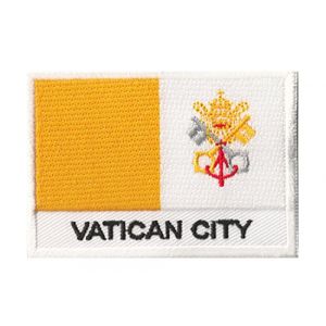 &Eacute;cusson Patche Drapeau Vatican Patch Brod&eacute; A Coudre Etat Pontifical (Naga.Hitam, neuf)