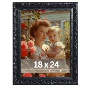Victor Cadre Photo Rubens en 18x24 cm Noir - Bar: 30x20mm - Verre Véritable - Châssis pour l'image Baroque - Antique - Vintage 18x24 (Victor_Store, neuf)