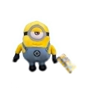 Play by Play Minions &ndash; Peluches et doudous de 20 cm, 30 cm et 50 cm : Bob, Otto, Kevin, Stuart et Dave &ndash; Diff&eacute;rentes &eacute;ditions et tailles au choix (Stuart 20 cm) (FLOWTOYS, neuf)