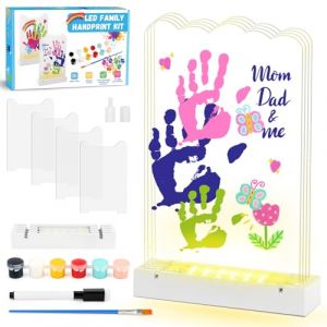 Herefun Kit Empreinte Main Pied Bebe Famille Pour 4, Kit Empreinte Bebe Personnalisé Cadeau Naissance Fille Garcon, Cadre Empreinte Famille Peinture Bebe, Baby Shower Coffret Naissance (A) (Niedfisch Etrade, neuf)