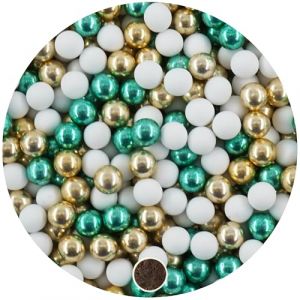 EinsSein 1kg dragees mariage boules de chocolat Mix 1 cm petit blanc-or-vert | Dragées baptême fille garcon communion aux amandes | feter et recevoir fêter de fete couleur pas cher aux bombe tag voir (Shopingeneur, neuf)