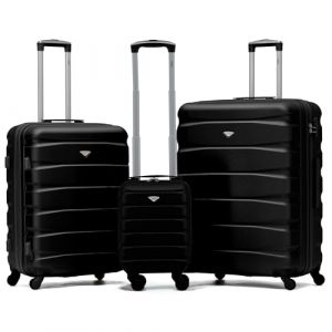 Flight Knight Jeu De 3 Moyen Et Grand Valises Legeres A 4 roulettes en Abs pour Bagages A Main par Plus De 100 Compagnies Aeriennes British Airways, Easyjet Et Taille Max pour Ryanair 40x20x25cm (Prime Brands Group FR, neuf)