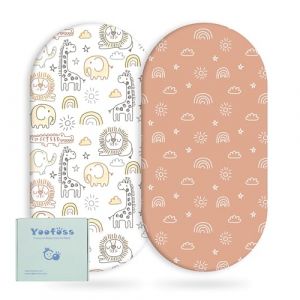 Yoofoss Lot de 2 Draps Housse Bebe Microfibre Respirante Protégé Matelas Ajustable Protection de lit Matelas Bébé Amovible y Lavable 38x77 cm 41x81 cm 40x90 cm pour Lit Berceau et Matelas (RUIJIA-EU, neuf)